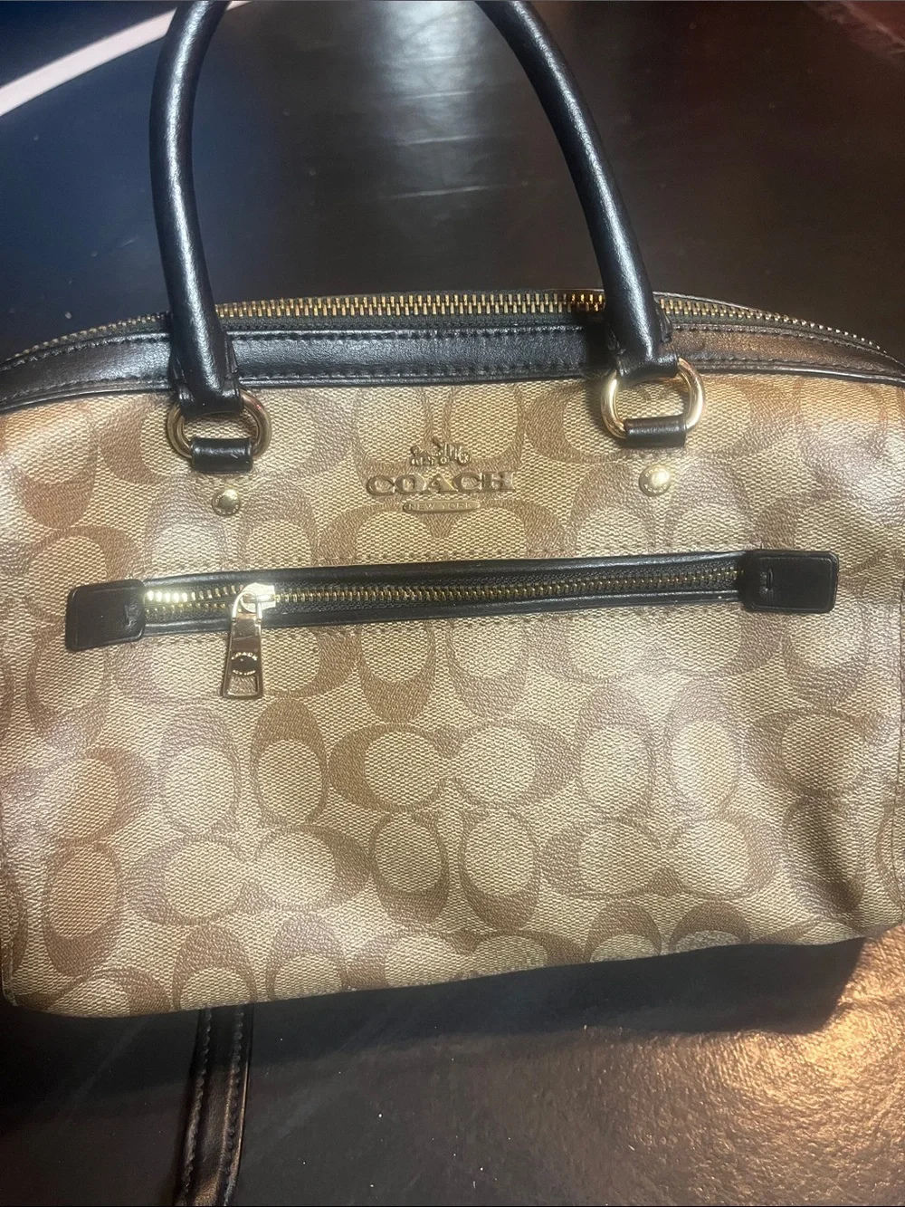 Coach Rowan Satchel and Matching Wallet in Signature Canvas and Black